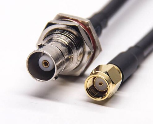 SMA轉BNC接口BNC直式母頭SMA直式公頭反極RF線材接RG223 RG58