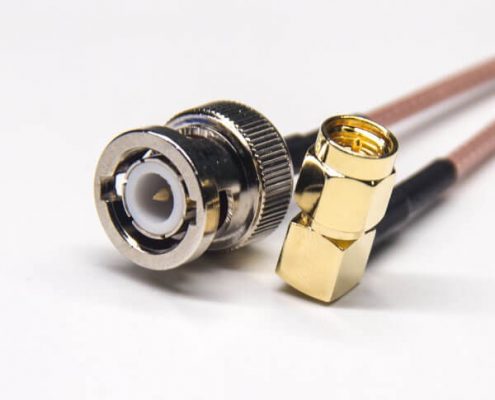 SMA轉BNC同軸線材SMA公頭90度轉BNC公頭180度接RG316